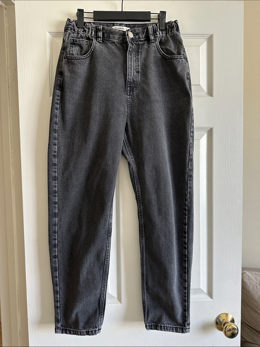 Pull&Bear High-Waist Black Washed Mom Jeans Size 6